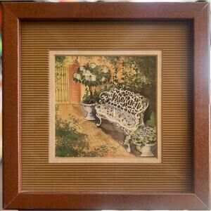 Decor, Garden Bench Picture in Frame